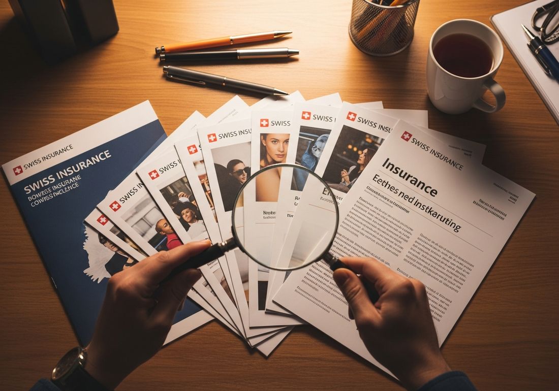 Schweizer Krankenkassen online vergleichen — Dashboard auf dem Laptop